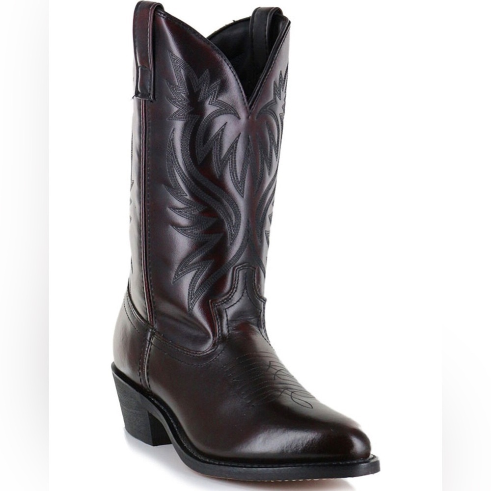 Cody James Men’s Black Cherry Round Toe Sturdy Shiny Western Cowboy Boots 8.5D